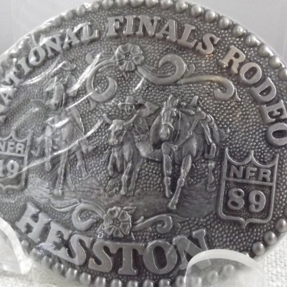 National Finals Rodeo 1989 HESSTON Belt Buckle NIP - Picture 2 of 8